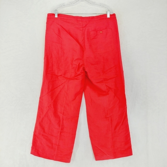 Ashley Stewart Red High Rise Wide Leg Cropped Pants  2550 - Picture 4 of 9